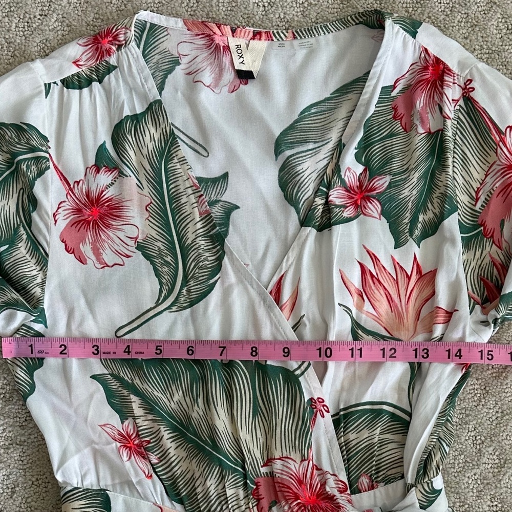 ROXY Taste of Tomorrow Long Sleeve Floral Maxi Wrap Dress Small Tropical Casual - Picture 16 of 16
